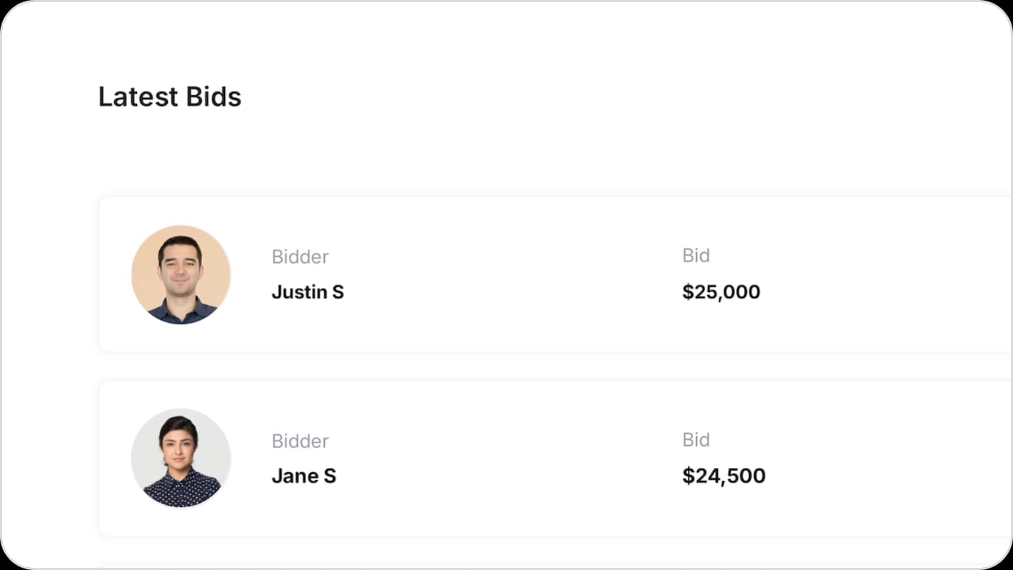 Go Live & Receive Bids