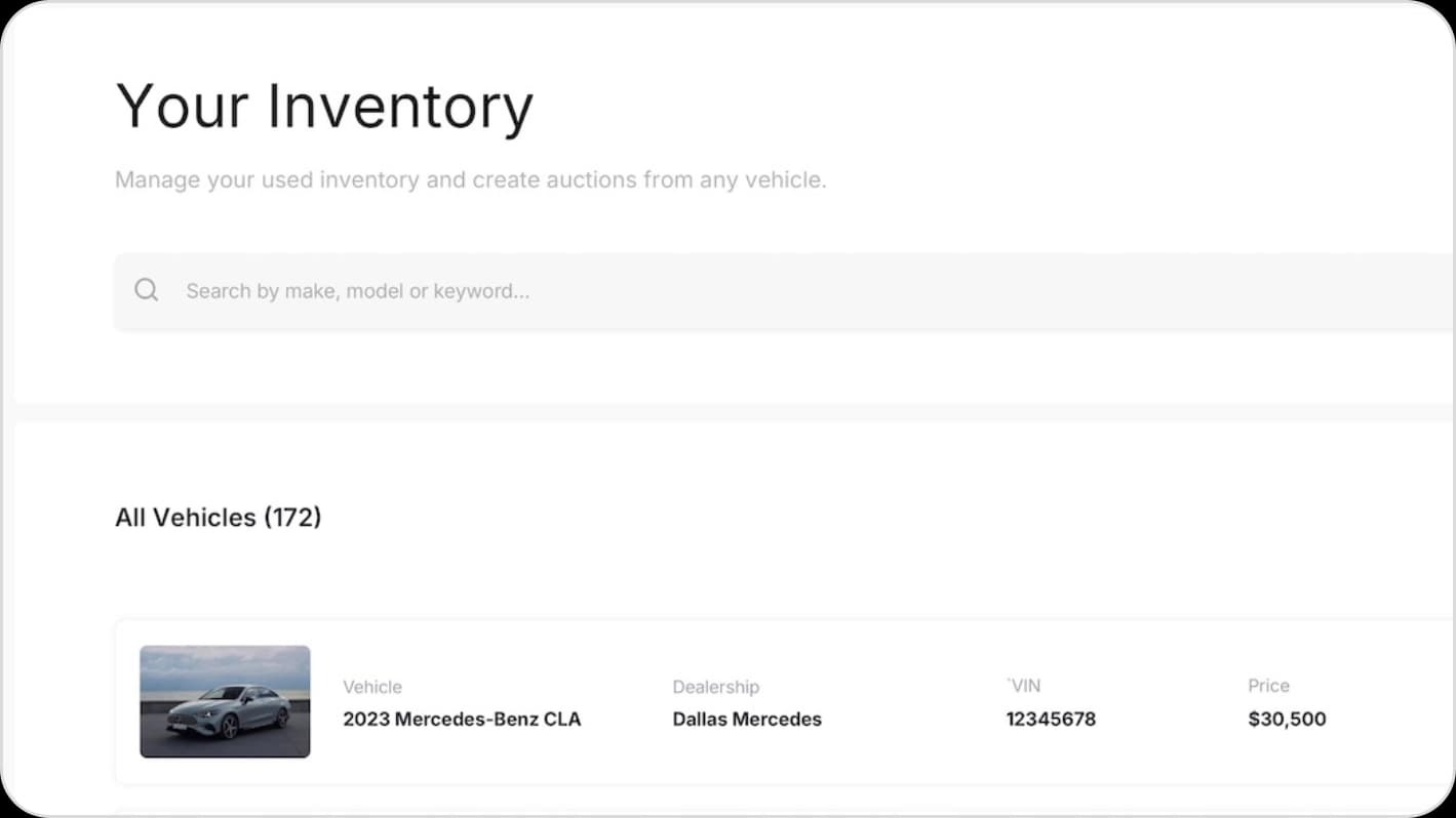 Select Vehicles to List