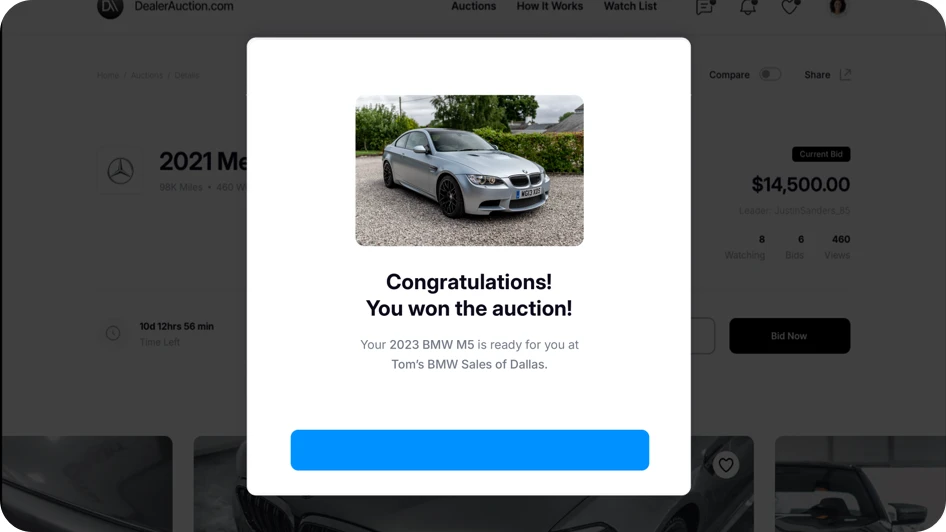 Auction winner confirmation