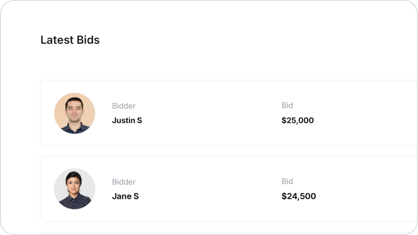 Go Live & Receive Bids