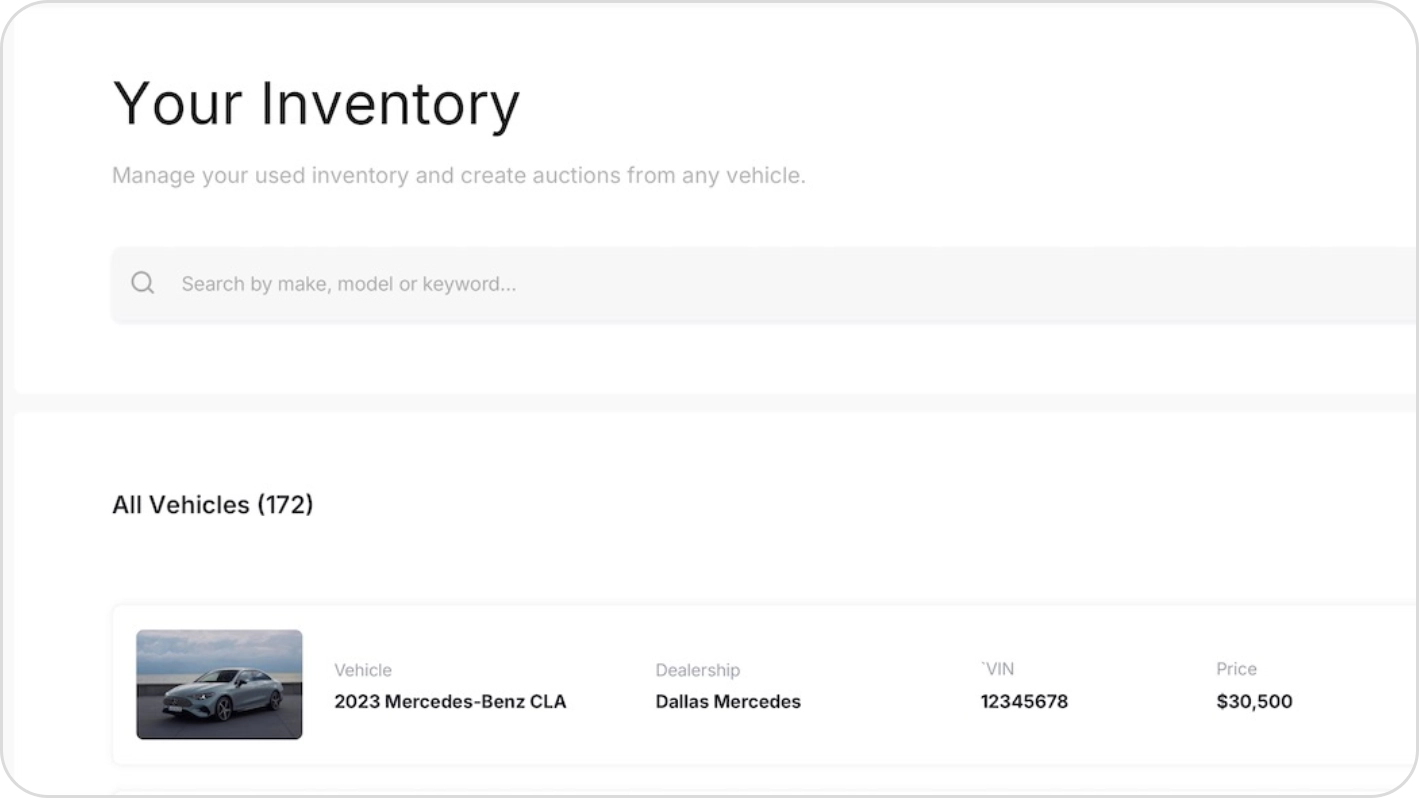 Select Vehicles to List